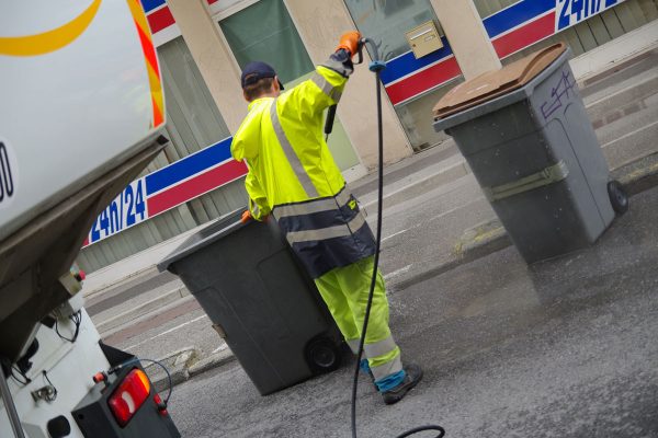 Cleaning of street furniture