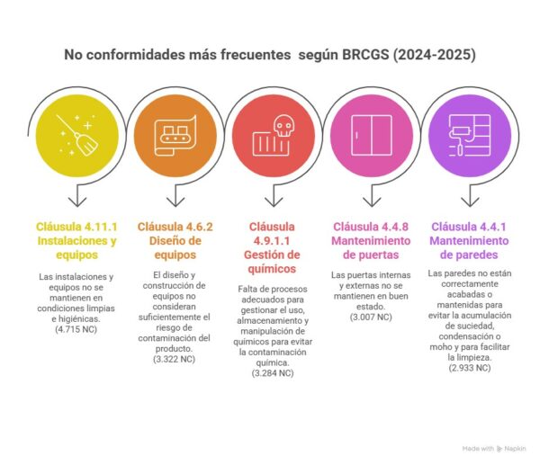 no conformidades más frecuentes según brcgs